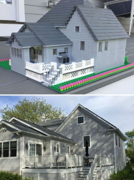 Нью-йоркский дизайнер воссоздаёт дома из LEGO (14 фото)