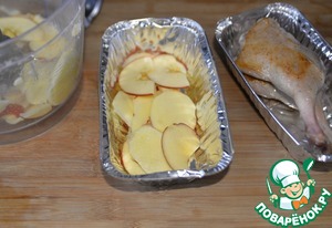 Утиные ножки с яблоками и картофелем